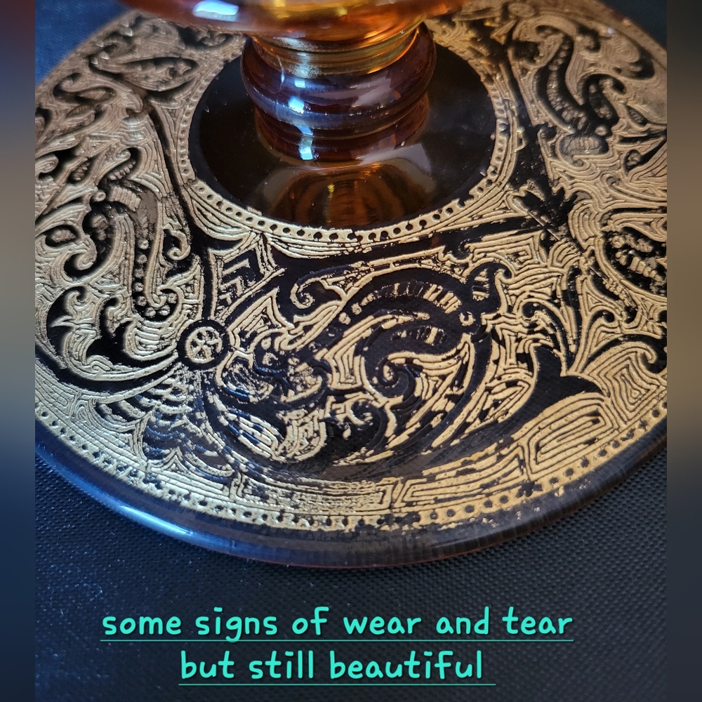 Vintage Depression Glass Art Deco Style Antique Amber, some minor flaws - Picture 8 of 9